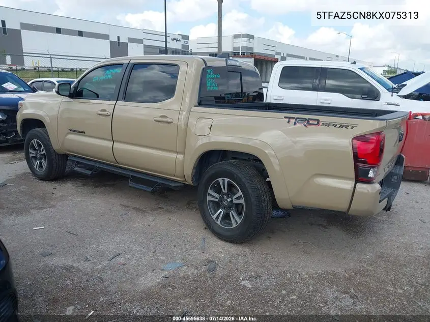 2019 Toyota Tacoma Trd Sport VIN: 5TFAZ5CN8KX075313 Lot: 45595638