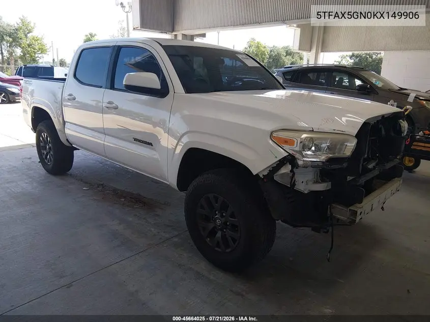 2019 Toyota Tacoma Sr VIN: 5TFAX5GN0KX149906 Lot: 45664025