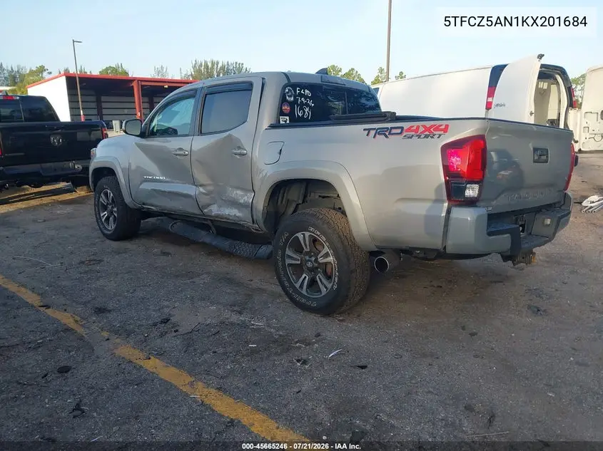2019 Toyota Tacoma Trd Sport VIN: 5TFCZ5AN1KX201684 Lot: 45665246