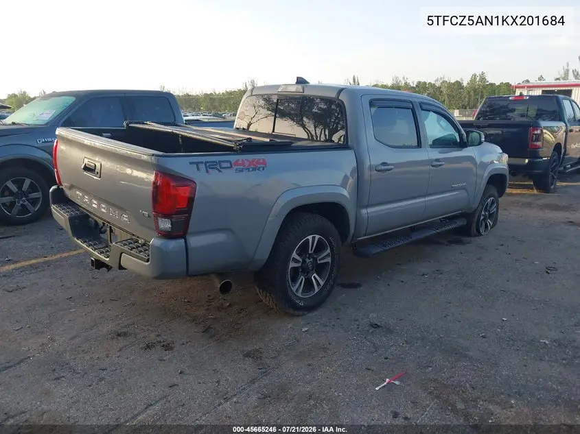 2019 Toyota Tacoma Trd Sport VIN: 5TFCZ5AN1KX201684 Lot: 45665246