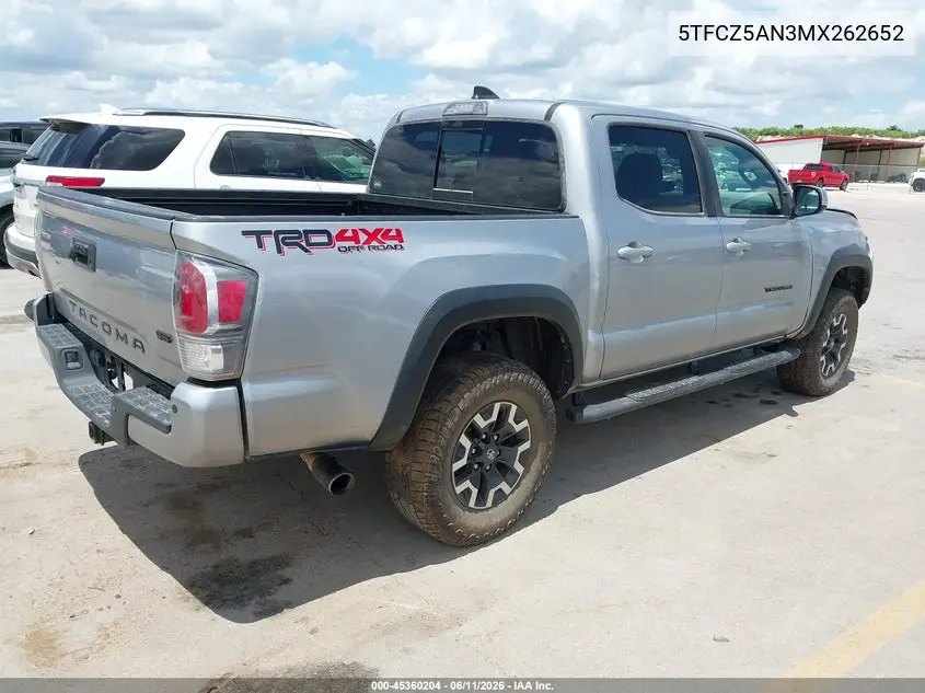 2021 Toyota Tacoma Trd Off-Road VIN: 5TFCZ5AN3MX262652 Lot: 45360204