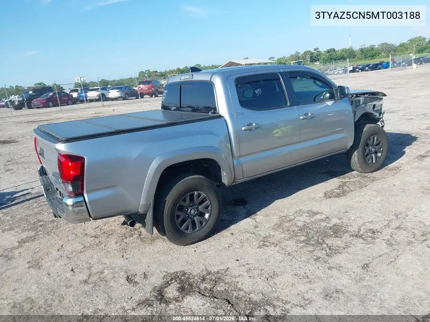2021 Toyota Tacoma Sr5 V6 VIN: 3TYAZ5CN5MT003188 Lot: 45524614