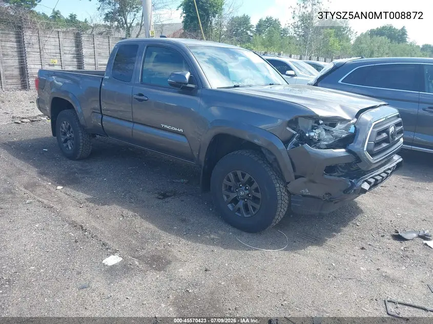 2021 Toyota Tacoma Sr5 V6 VIN: 3TYSZ5AN0MT008872 Lot: 45570423