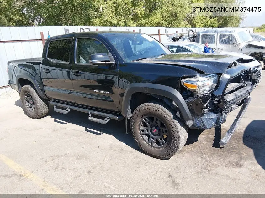 2021 Toyota Tacoma Trd Off-Road VIN: 3TMCZ5AN0MM374475 Lot: 45671855