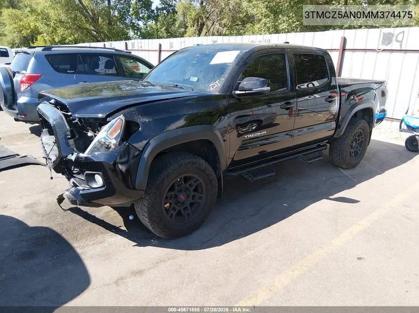 2021 Toyota Tacoma Trd Off-Road VIN: 3TMCZ5AN0MM374475 Lot: 45671855