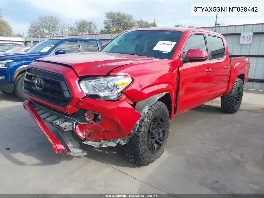 3TYAX5GN1NT038442 2022 Toyota Tacoma Sr