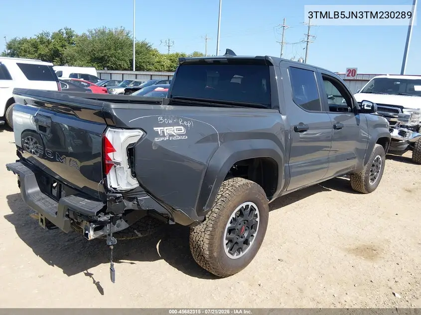 2026 Toyota Tacoma Trd Off Road VIN: 3TMLB5JN3TM230289 Lot: 45682315
