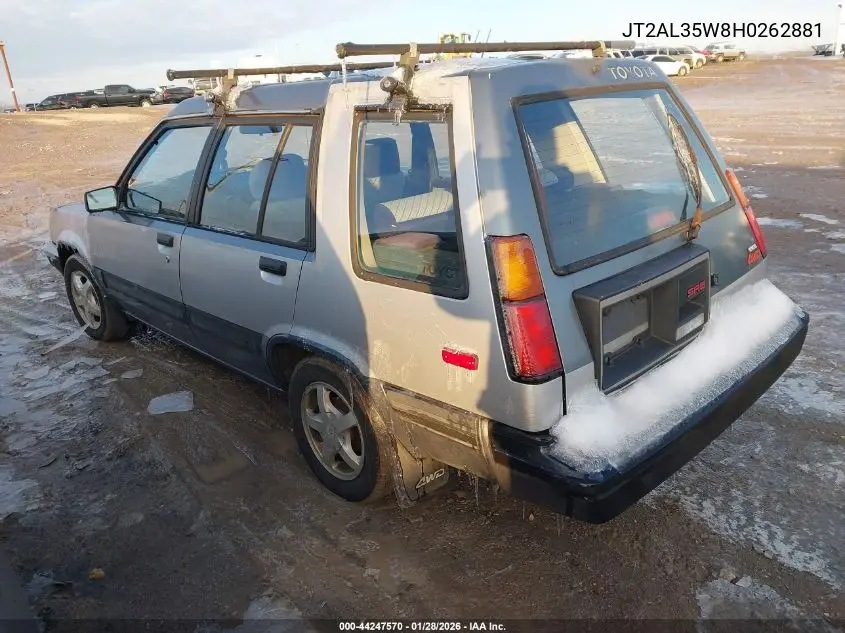 1987 Toyota Tercel Sr5 VIN: JT2AL35W8H0262881 Lot: 44247570