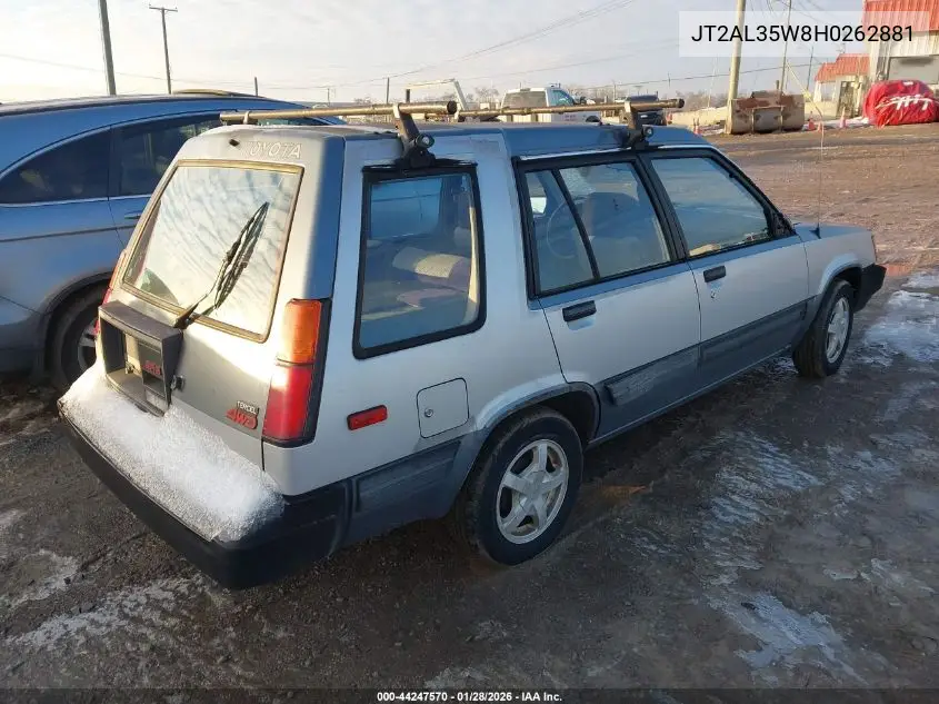 1987 Toyota Tercel Sr5 VIN: JT2AL35W8H0262881 Lot: 44247570