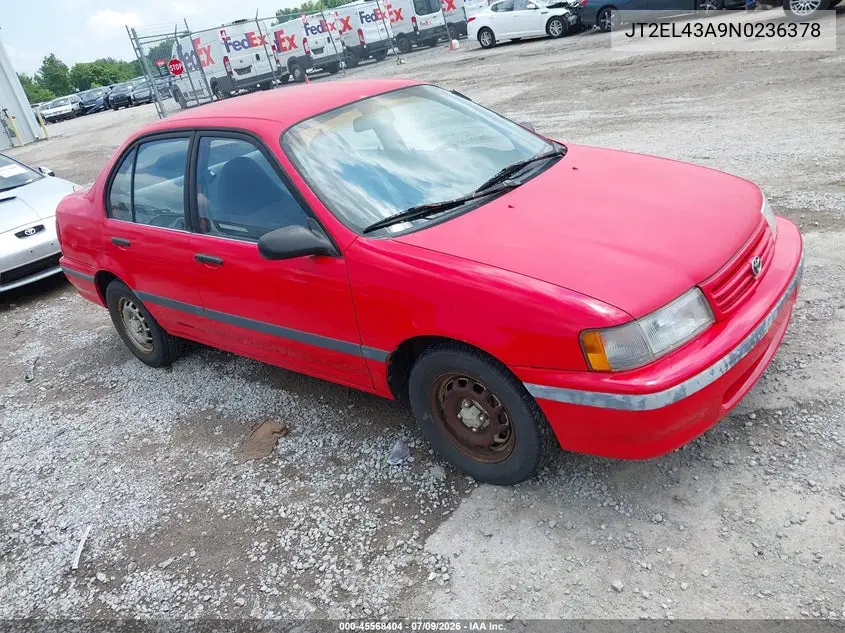 1992 Toyota Tercel Deluxe VIN: JT2EL43A9N0236378 Lot: 45568404