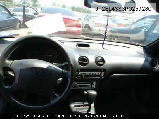 1993 Toyota Tercel VIN: JT2EL43S3P0259280 Lot: 2315451