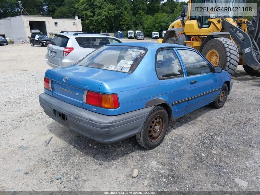 1994 Toyota Tercel Std VIN: JT2EL46S4R0421108 Lot: 45537684