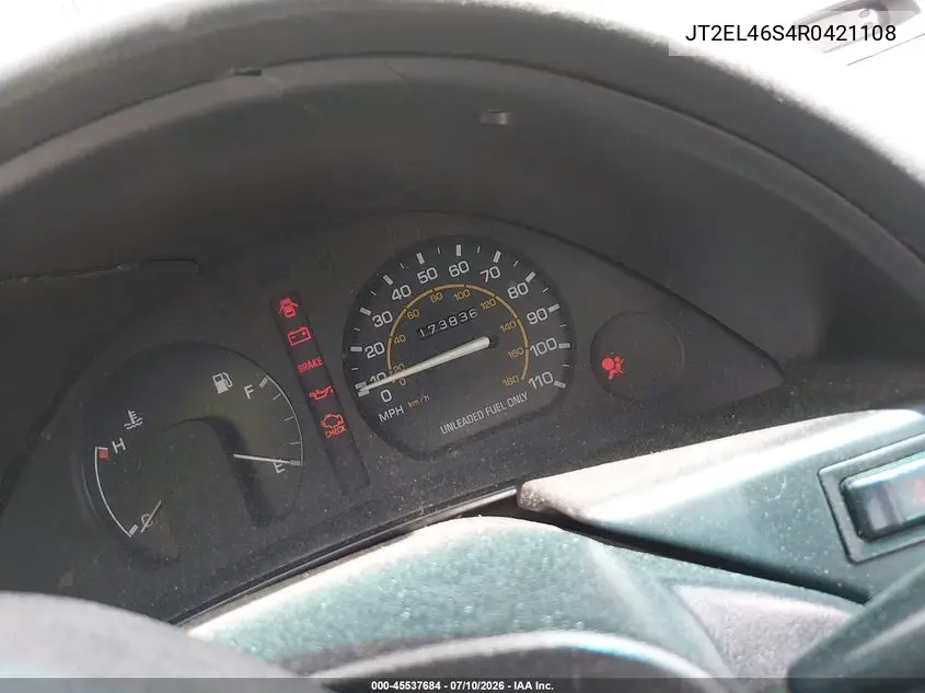 1994 Toyota Tercel Std VIN: JT2EL46S4R0421108 Lot: 45537684
