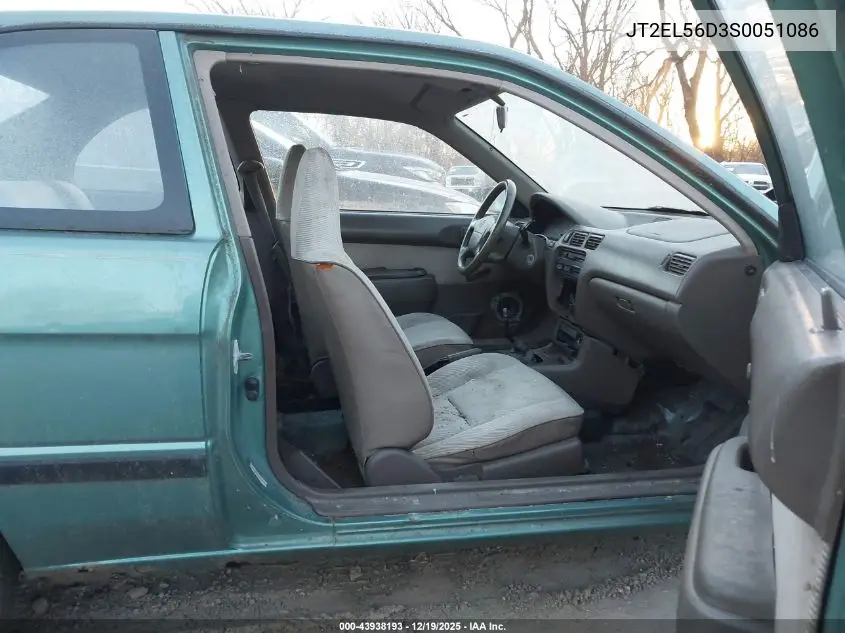 1995 Toyota Tercel Dx VIN: JT2EL56D3S0051086 Lot: 43938193