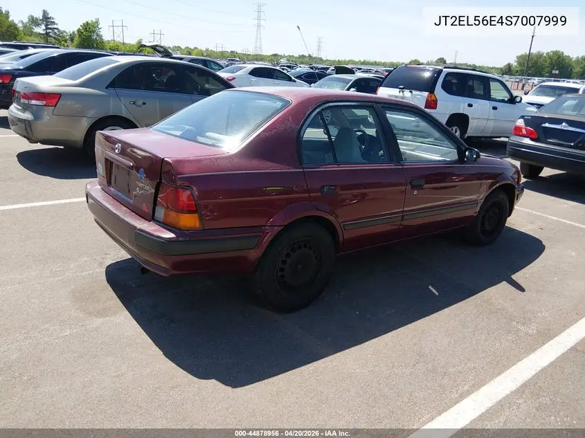 1995 Toyota Tercel Dx VIN: JT2EL56E4S7007999 Lot: 44878956