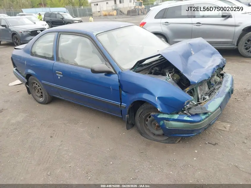 1995 Toyota Tercel Dx VIN: JT2EL56D7S0020259 Lot: 44976289