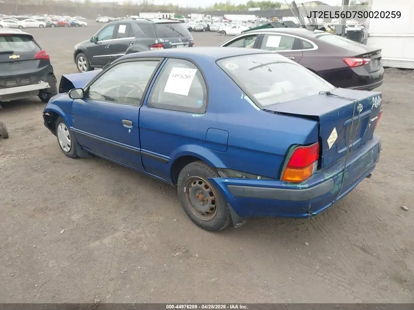 1995 Toyota Tercel Dx VIN: JT2EL56D7S0020259 Lot: 44976289