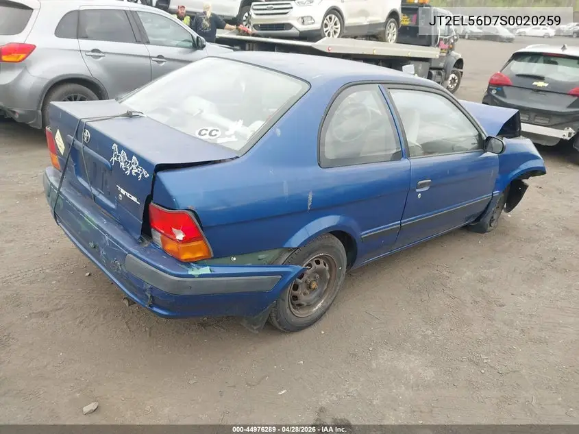 1995 Toyota Tercel Dx VIN: JT2EL56D7S0020259 Lot: 44976289
