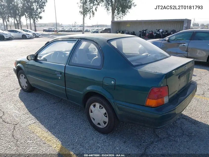 1996 Toyota Tercel Std/Dx VIN: JT2AC52L2T0181793 Lot: 44675568