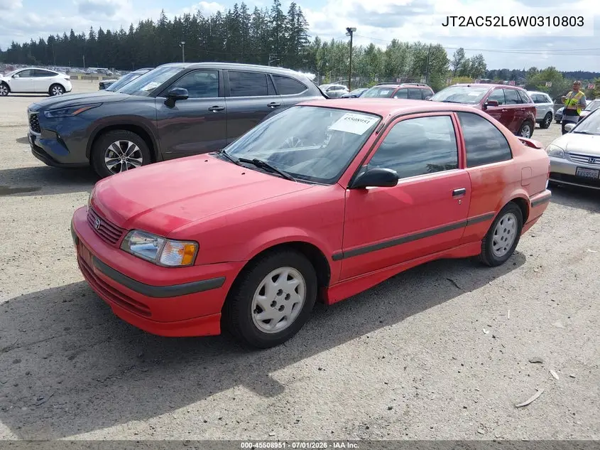 1998 Toyota Tercel Ce VIN: JT2AC52L6W0310803 Lot: 45508951