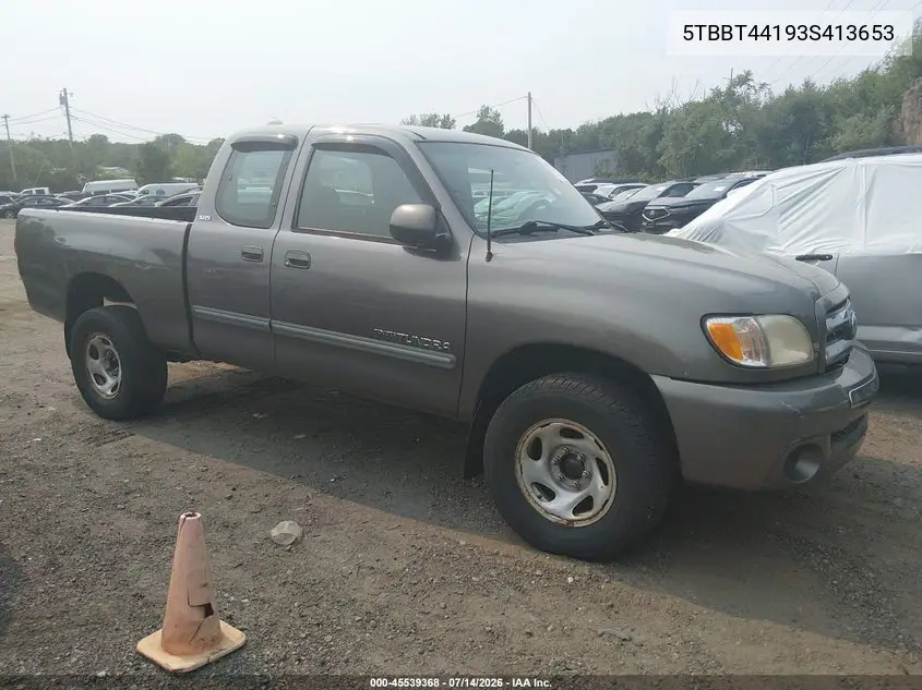 2003 Toyota Tundra Sr5 V8 VIN: 5TBBT44193S413653 Lot: 45539368