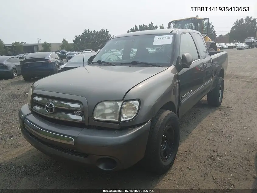 2003 Toyota Tundra Sr5 V8 VIN: 5TBBT44193S413653 Lot: 45539368