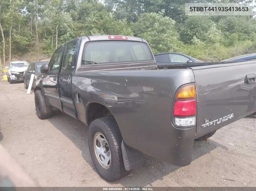 2003 Toyota Tundra Sr5 V8 VIN: 5TBBT44193S413653 Lot: 45539368