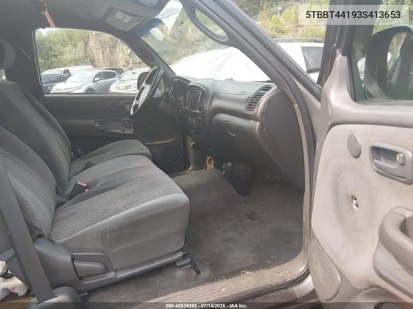 2003 Toyota Tundra Sr5 V8 VIN: 5TBBT44193S413653 Lot: 45539368