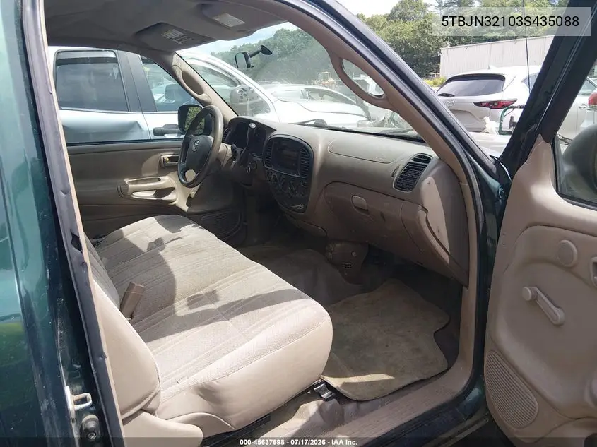 2003 Toyota Tundra VIN: 5TBJN32103S435088 Lot: 45637698