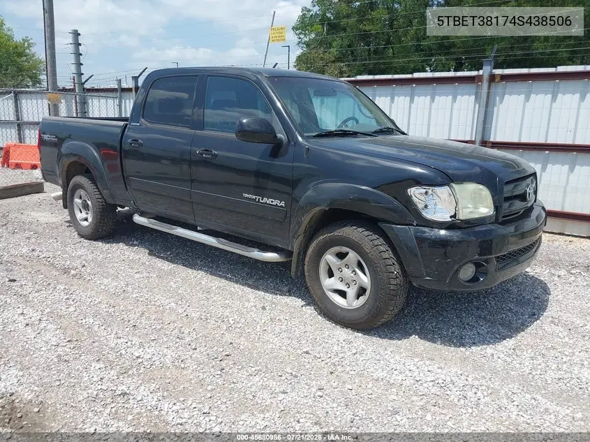 2004 Toyota Tundra Limited V8 VIN: 5TBET38174S438506 Lot: 45680986