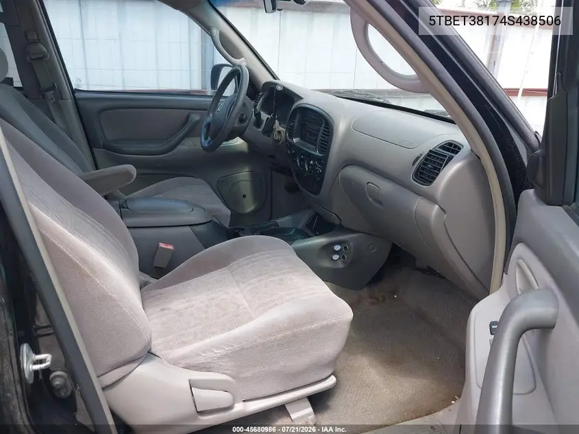 2004 Toyota Tundra Limited V8 VIN: 5TBET38174S438506 Lot: 45680986