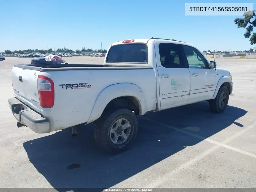 2006 Toyota Tundra Sr5 V8 VIN: 5TBDT44156S505081 Lot: 45615655
