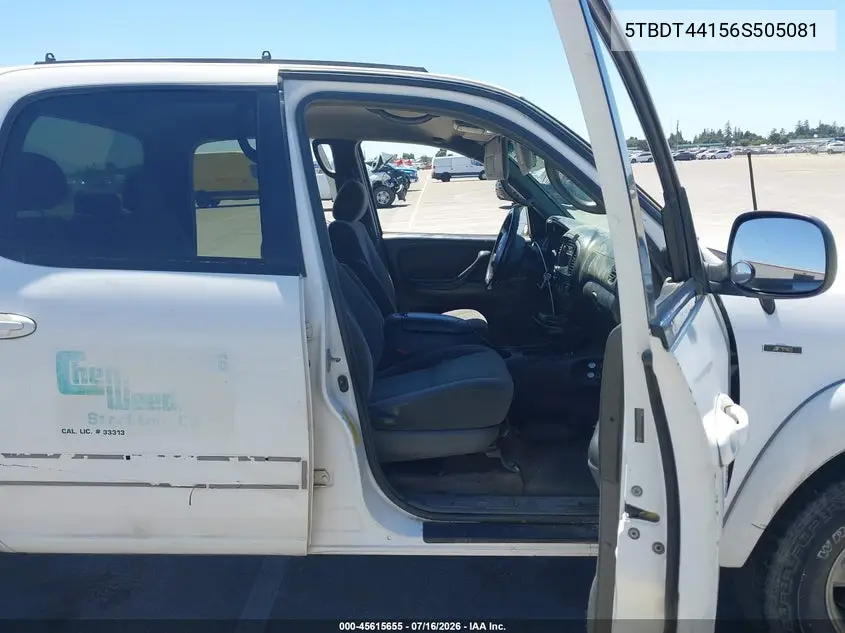 2006 Toyota Tundra Sr5 V8 VIN: 5TBDT44156S505081 Lot: 45615655