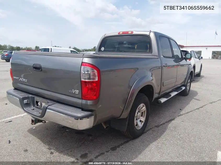 2006 Toyota Tundra Sr5 V8 VIN: 5TBET34106S559662 Lot: 45649778