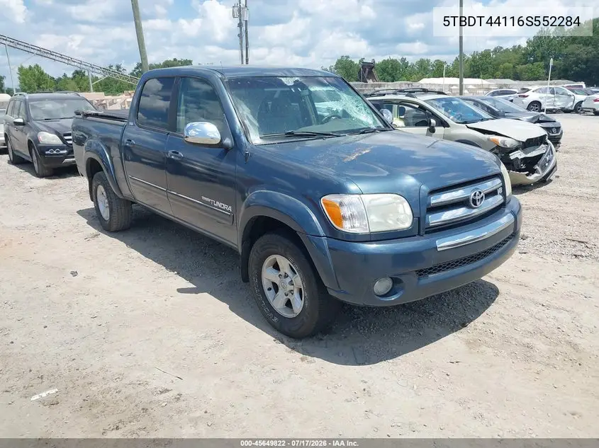 2006 Toyota Tundra Sr5 V8 VIN: 5TBDT44116S552284 Lot: 45649822