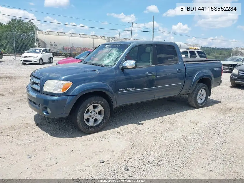 2006 Toyota Tundra Sr5 V8 VIN: 5TBDT44116S552284 Lot: 45649822