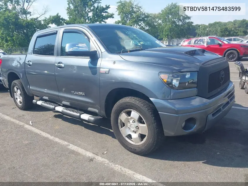 2007 Toyota Tundra Limited 5.7L V8 VIN: 5TBDV58147S483599 Lot: 45615041