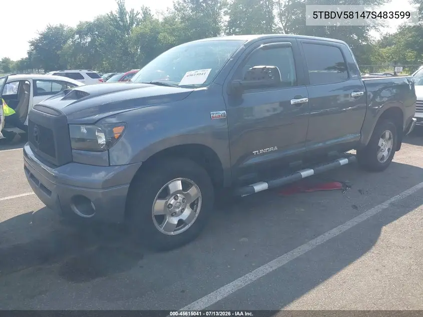2007 Toyota Tundra Limited 5.7L V8 VIN: 5TBDV58147S483599 Lot: 45615041