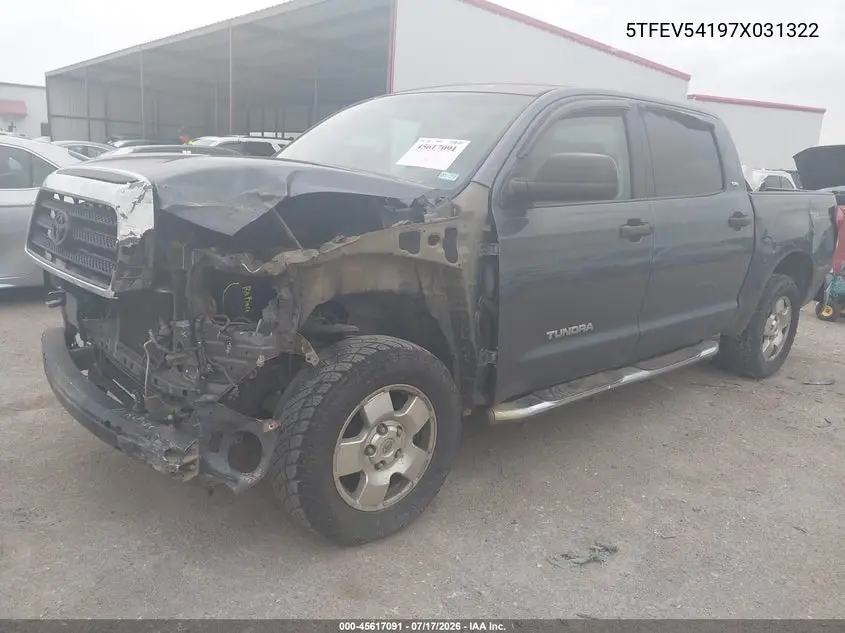 2007 Toyota Tundra Sr5 5.7L V8 VIN: 5TFEV54197X031322 Lot: 45617091