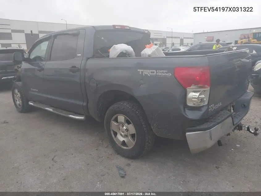 2007 Toyota Tundra Sr5 5.7L V8 VIN: 5TFEV54197X031322 Lot: 45617091