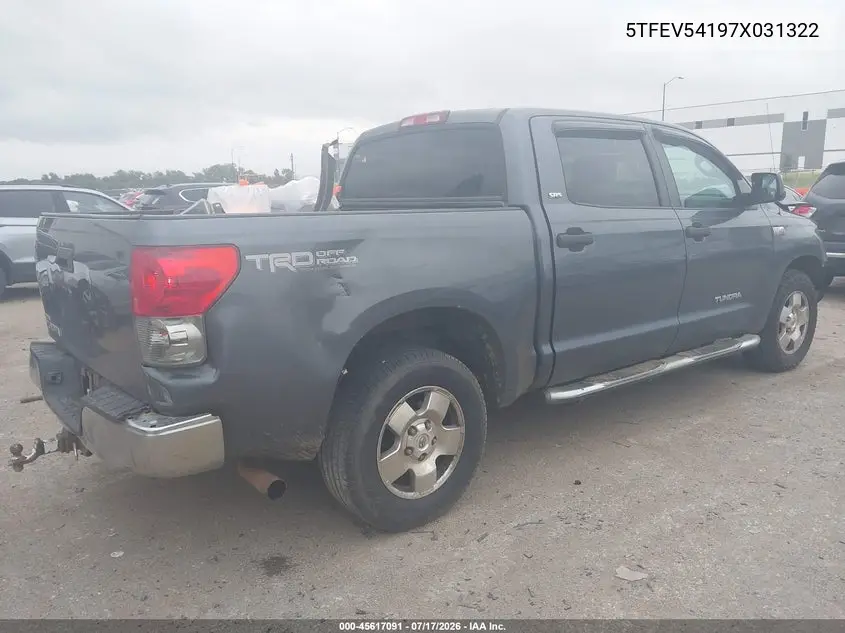 2007 Toyota Tundra Sr5 5.7L V8 VIN: 5TFEV54197X031322 Lot: 45617091