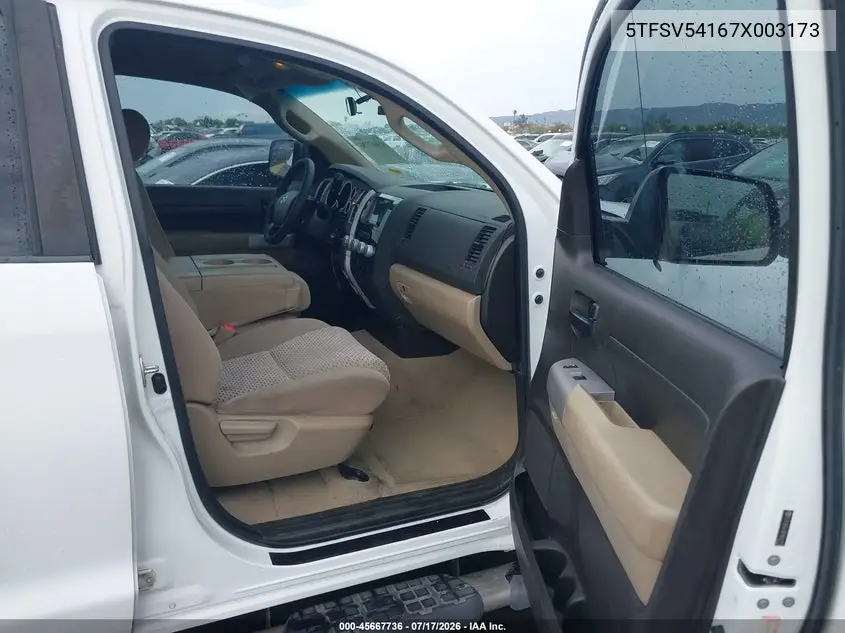 2007 Toyota Tundra Sr5 5.7L V8 VIN: 5TFSV54167X003173 Lot: 45667736