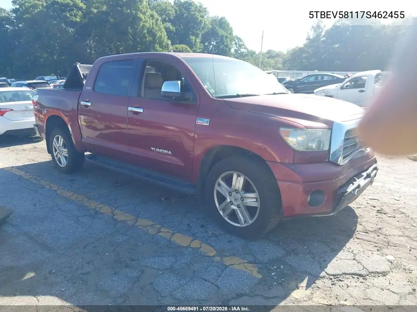 2007 Toyota Tundra Limited 5.7L V8 VIN: 5TBEV58117S462455 Lot: 45669491