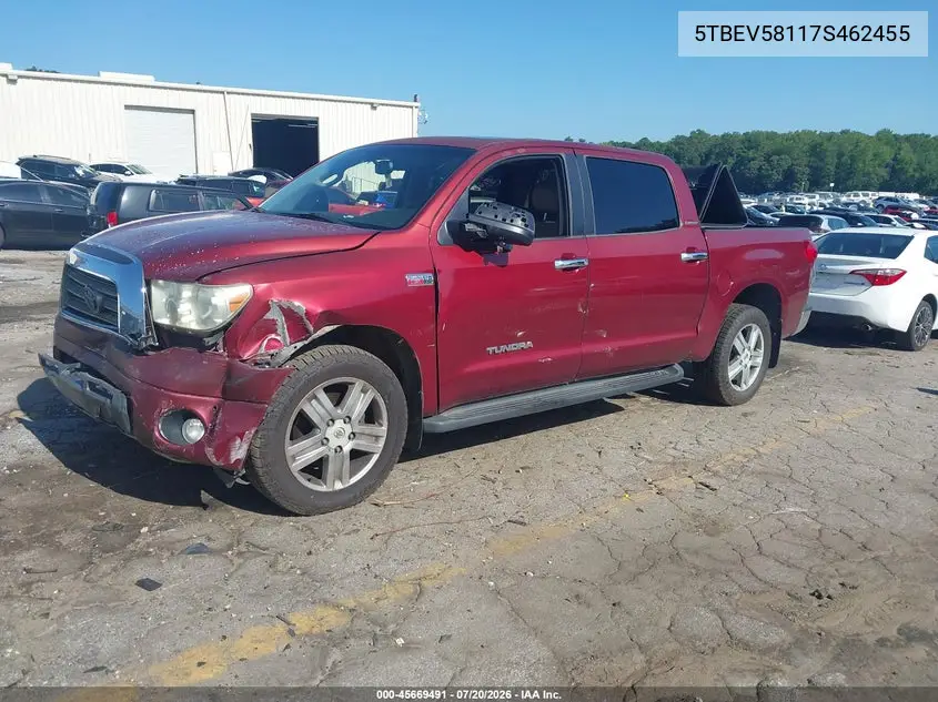 2007 Toyota Tundra Limited 5.7L V8 VIN: 5TBEV58117S462455 Lot: 45669491