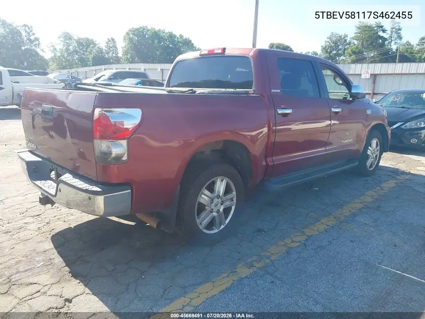 2007 Toyota Tundra Limited 5.7L V8 VIN: 5TBEV58117S462455 Lot: 45669491