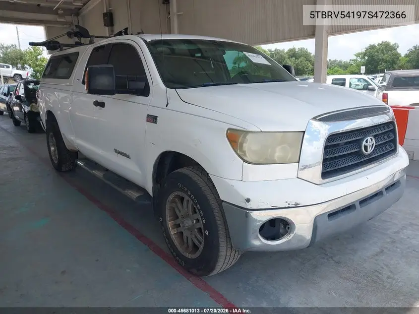 2007 Toyota Tundra Sr5 V8 VIN: 5TBRV54197S472366 Lot: 45681013