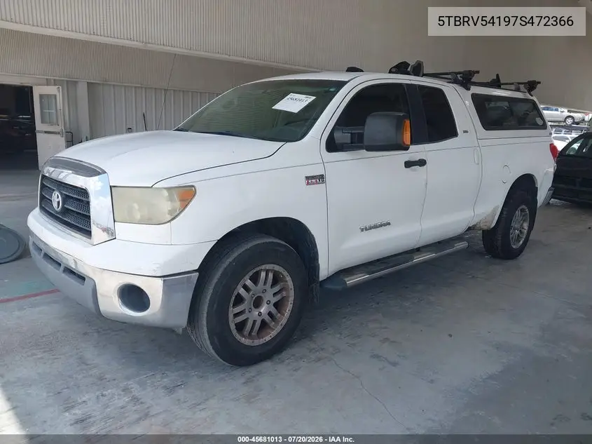 2007 Toyota Tundra Sr5 V8 VIN: 5TBRV54197S472366 Lot: 45681013