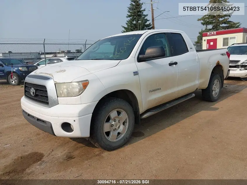 2008 Toyota Tundra Double Cab/Double Cab Sr5 VIN: 5TBBT54108S460423 Lot: 30094716