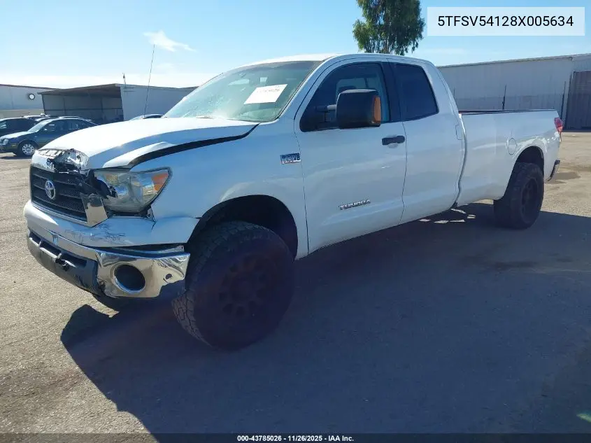 5TFSV54128X005634 2008 Toyota Tundra Base 5.7L V8