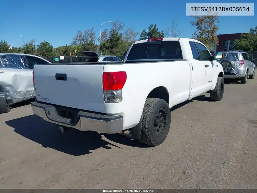 5TFSV54128X005634 2008 Toyota Tundra Base 5.7L V8